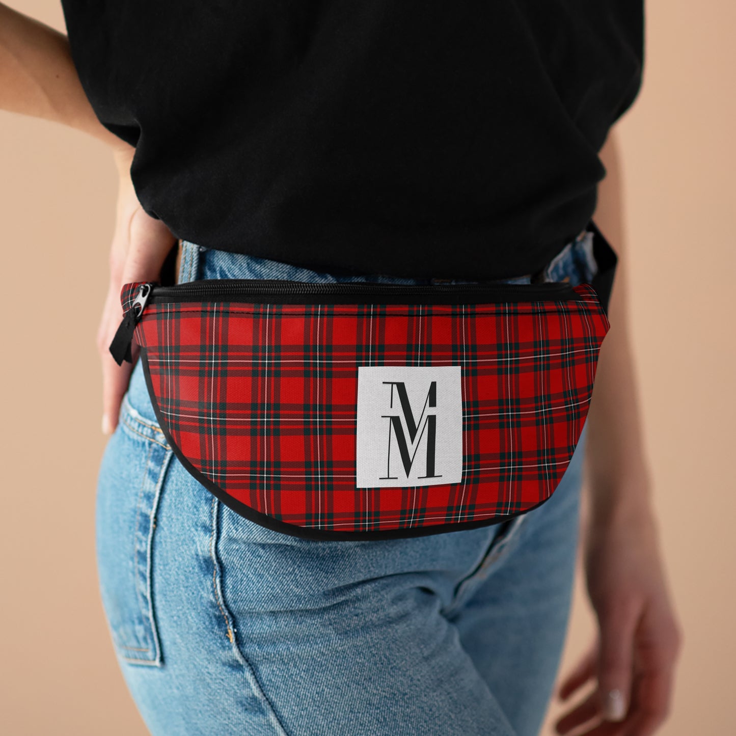 Mss Mia Red w Green Plaid Fanny Pack