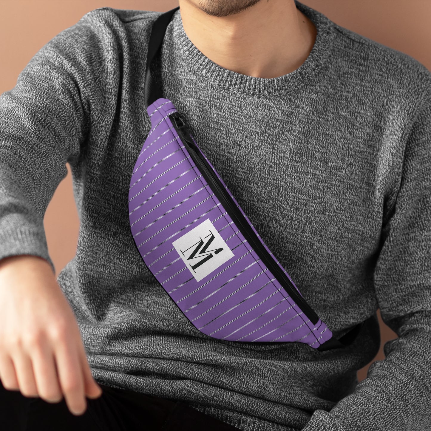 Mss Mia Purple w/ Pinstripe Fanny Pack
