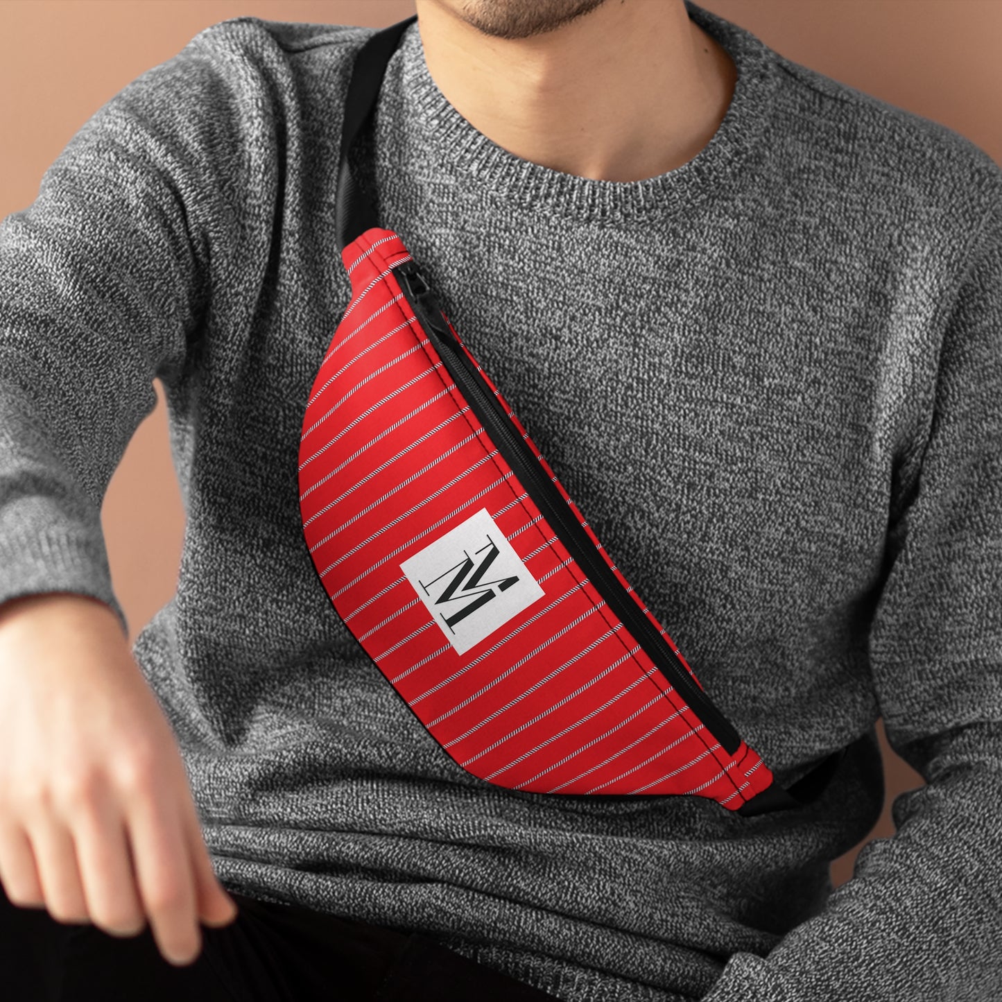 Mss Mia Red w/ Pinstripe Fanny Pack