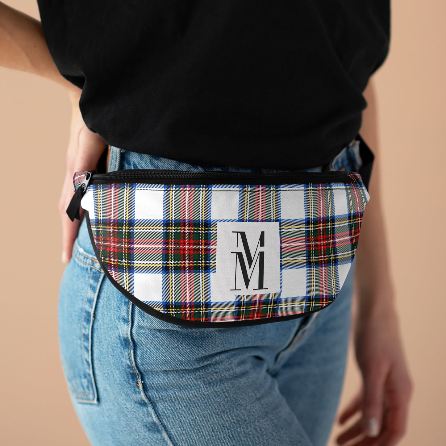 Mss Mia White w/ Red Plaid Fanny Pack