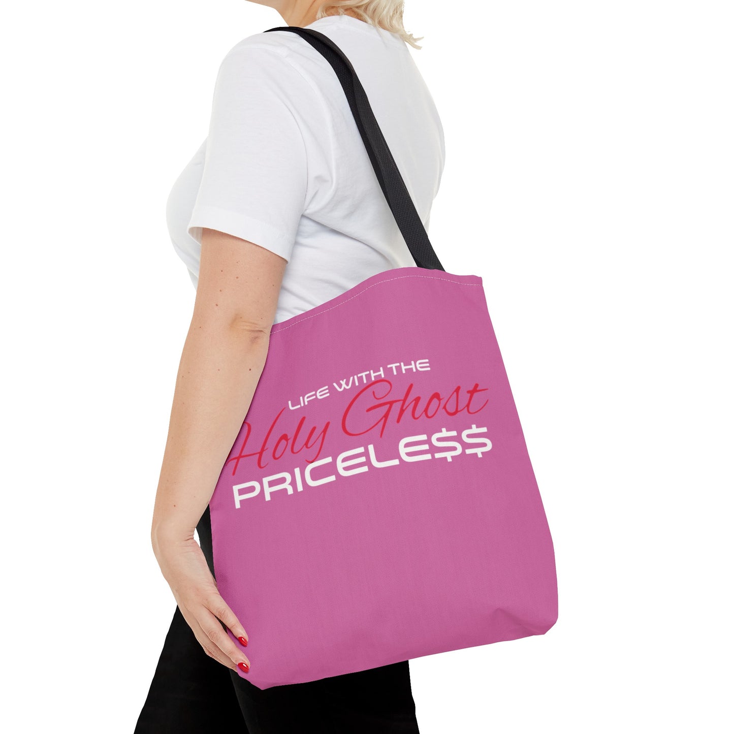 Collection A “Holy Ghost PRICELESS” Pink Tote Bag