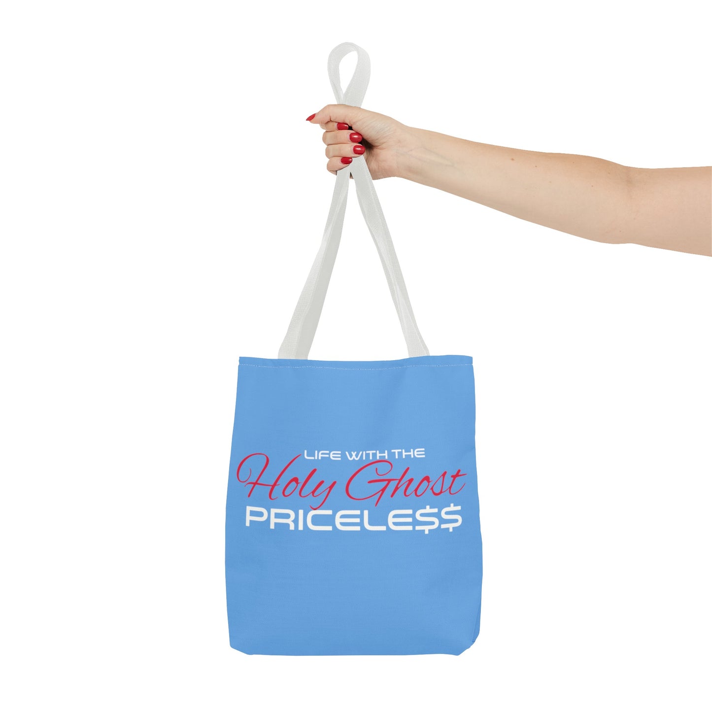 Collection A “Holy Ghost PRICELESS “ Blue Tote Bag