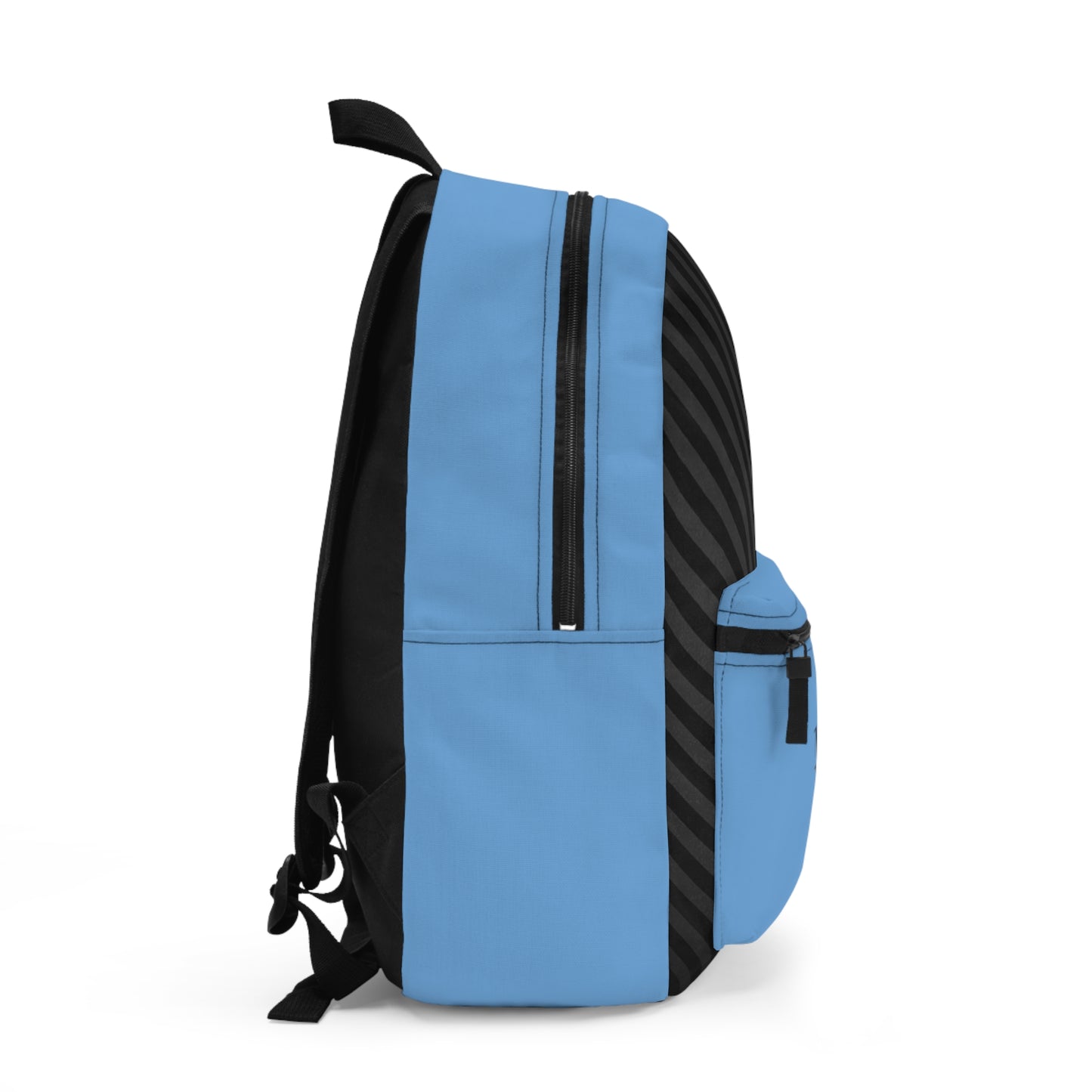 Mss Mia Light Blue w/Black Diagonal Stripe Backpack