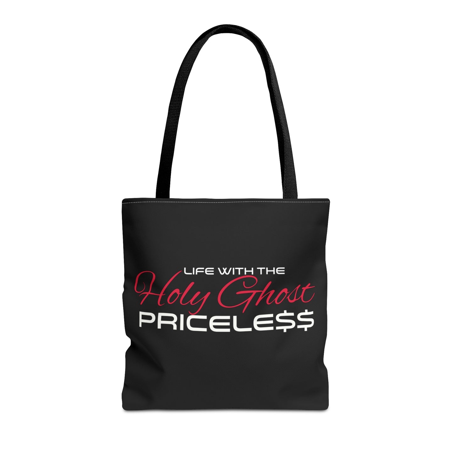 Collection A “Holy Ghost PRICELESS” Black Tote Bag