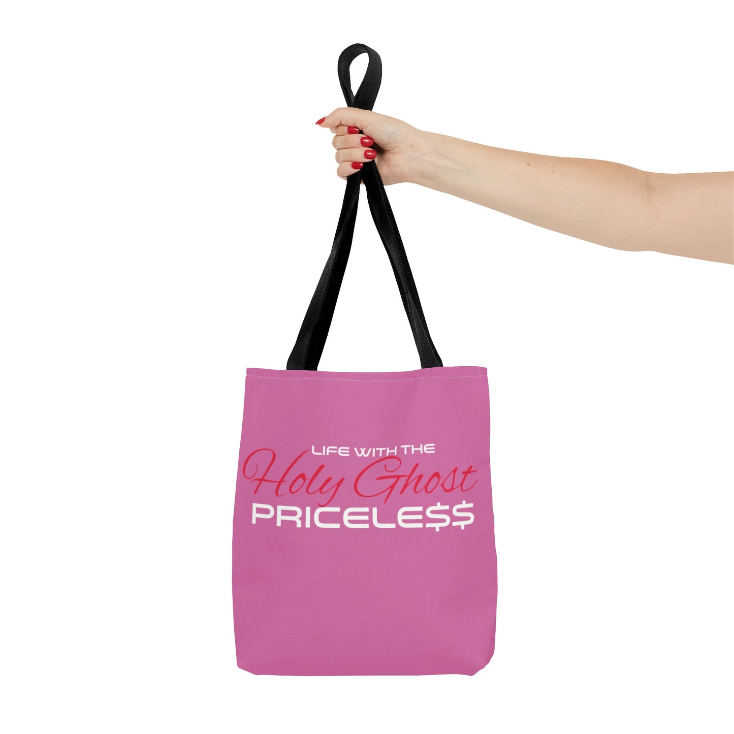 Collection A “Holy Ghost PRICELESS” Pink Tote Bag