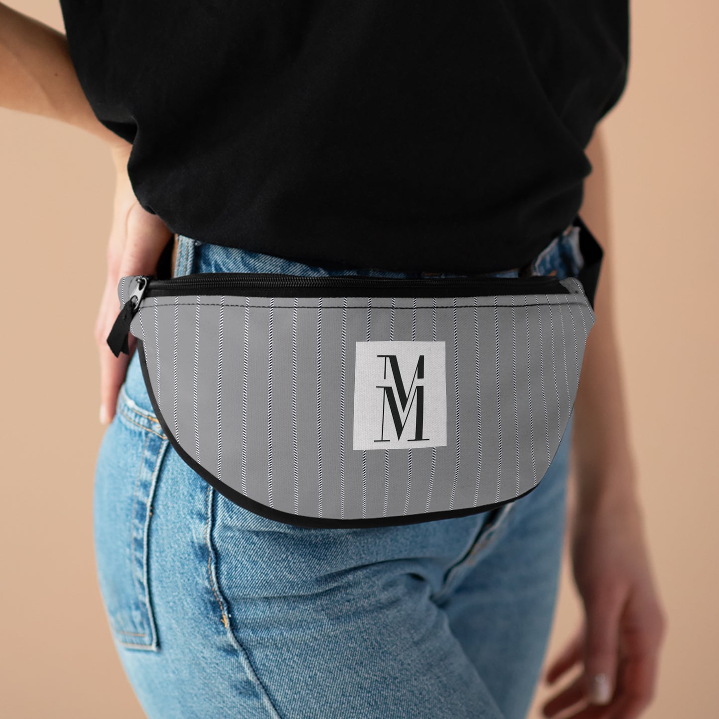 Mss Mia Grey w/ Pinstripe Fanny Pack