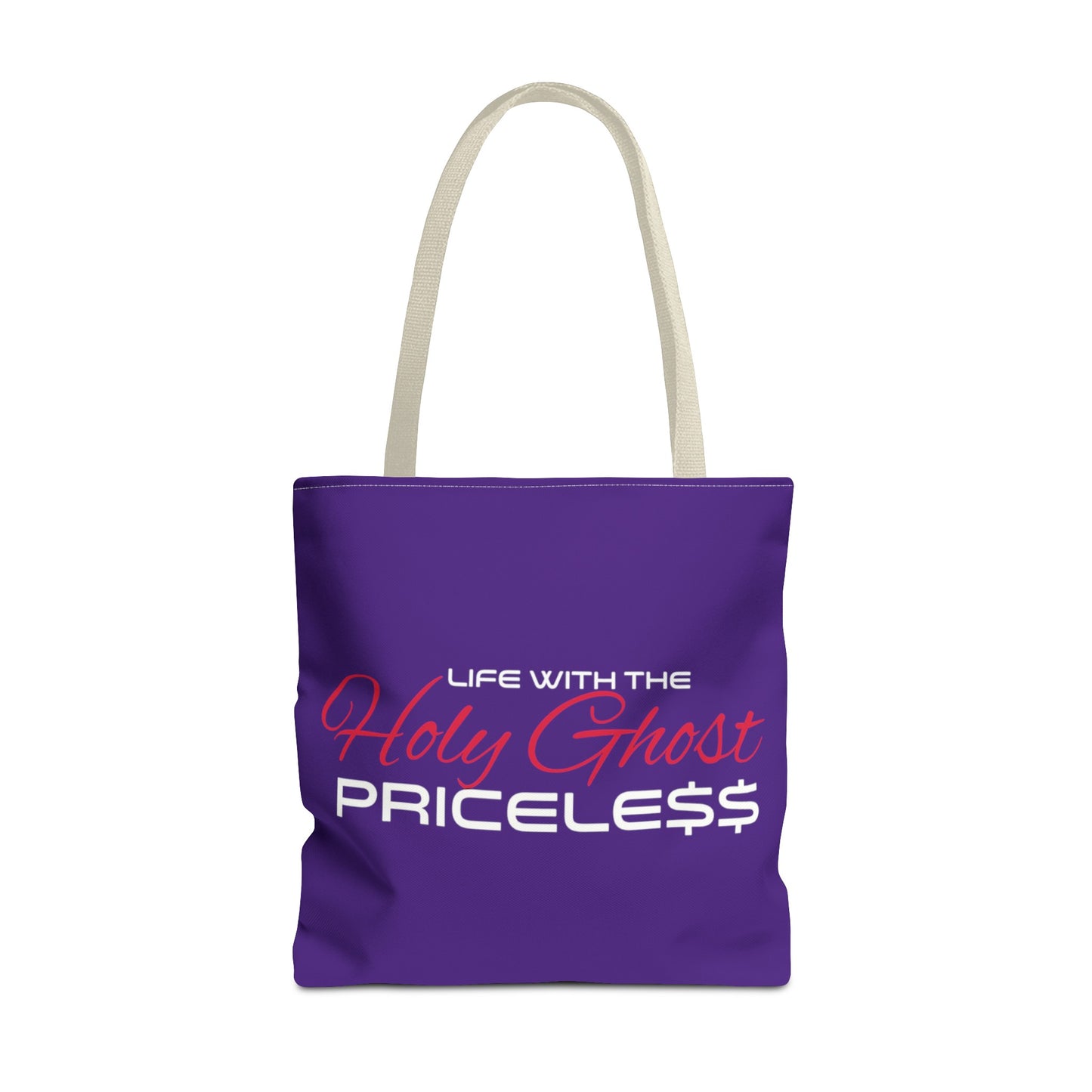 Collection A “Holy Ghost PRICELESS” Purple Tote Bag