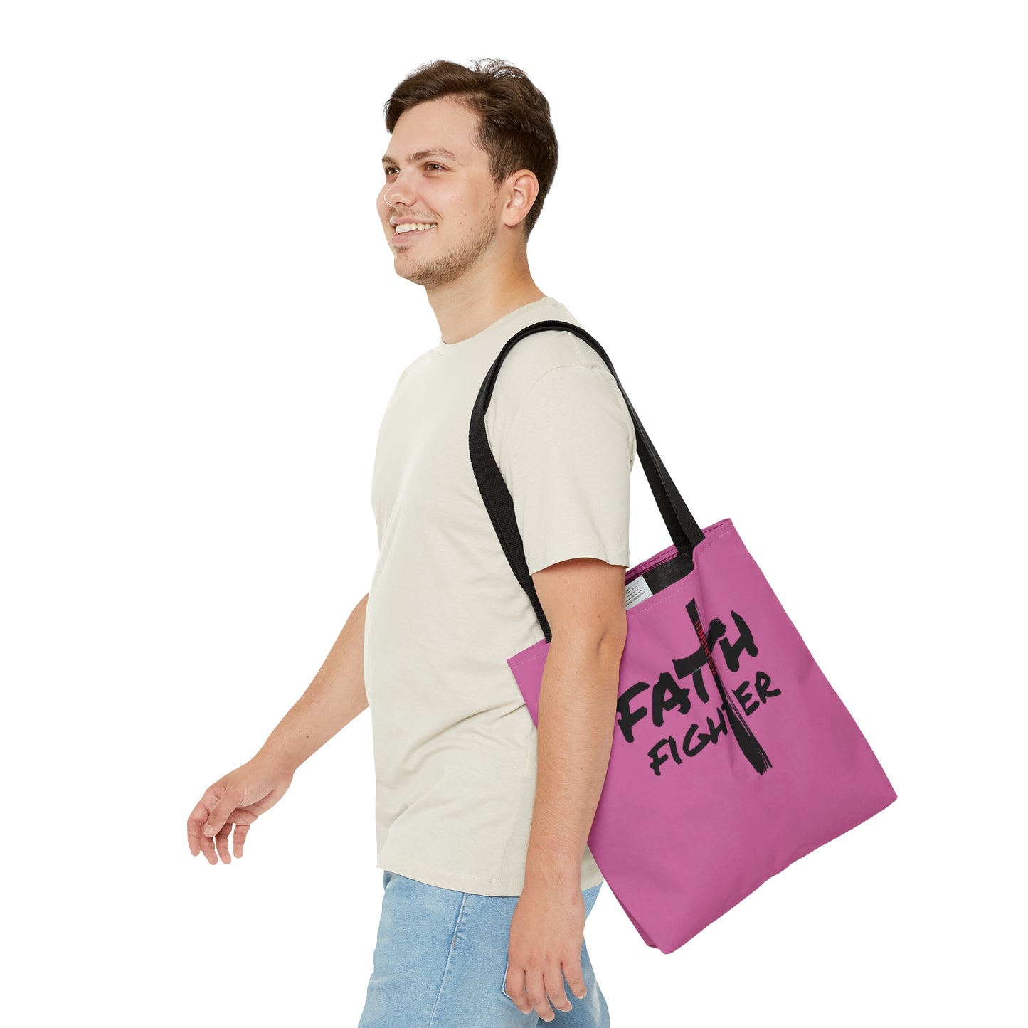 Collection A: “Faith Fighter” Pink Tote Bag