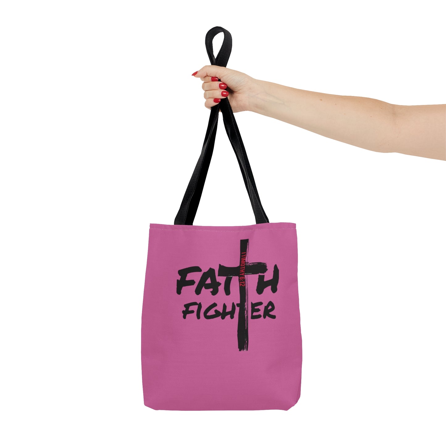 Collection A: “Faith Fighter” Pink Tote Bag