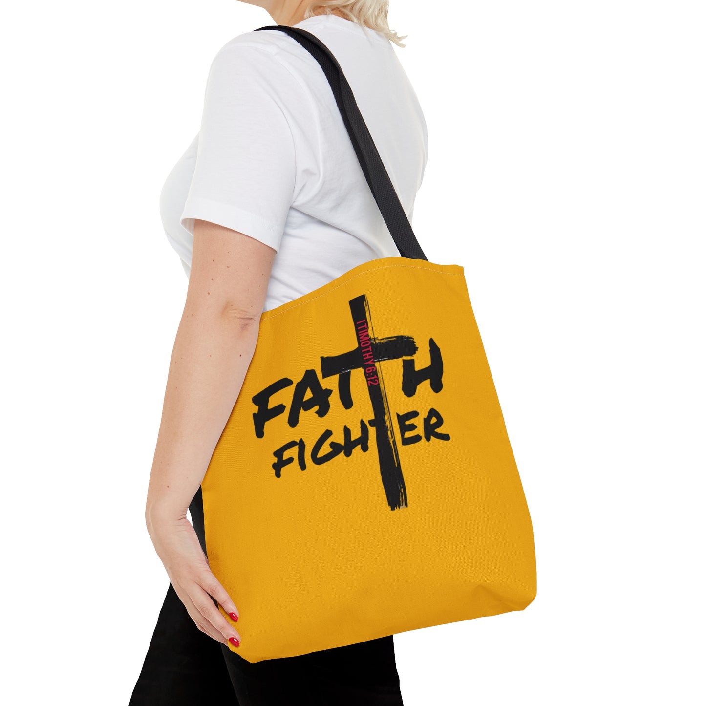 Collection A: “Faith Fighter”  Yellow Tote Bag