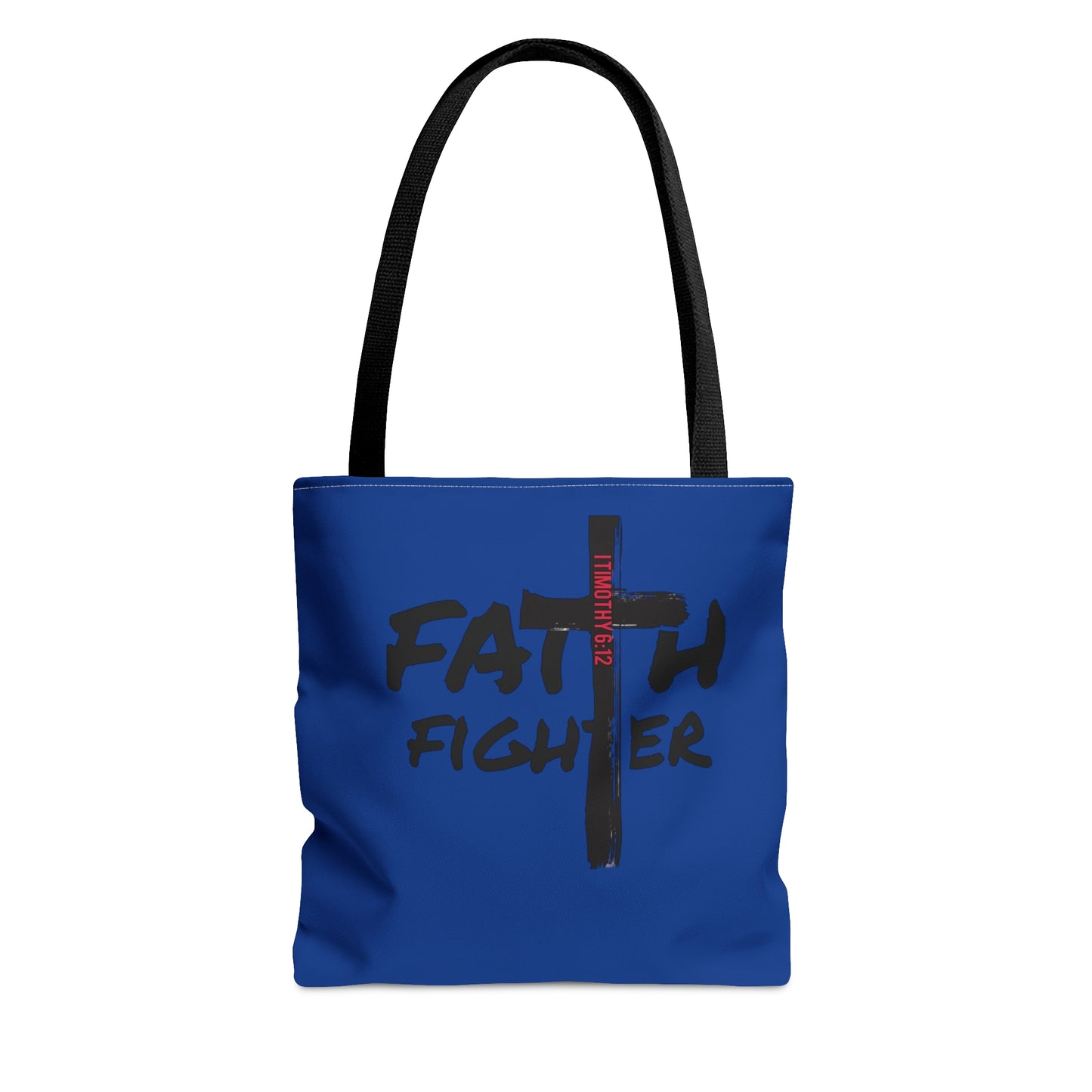 Collection A: “Faith Fighter” Dark Blue Tote Bag