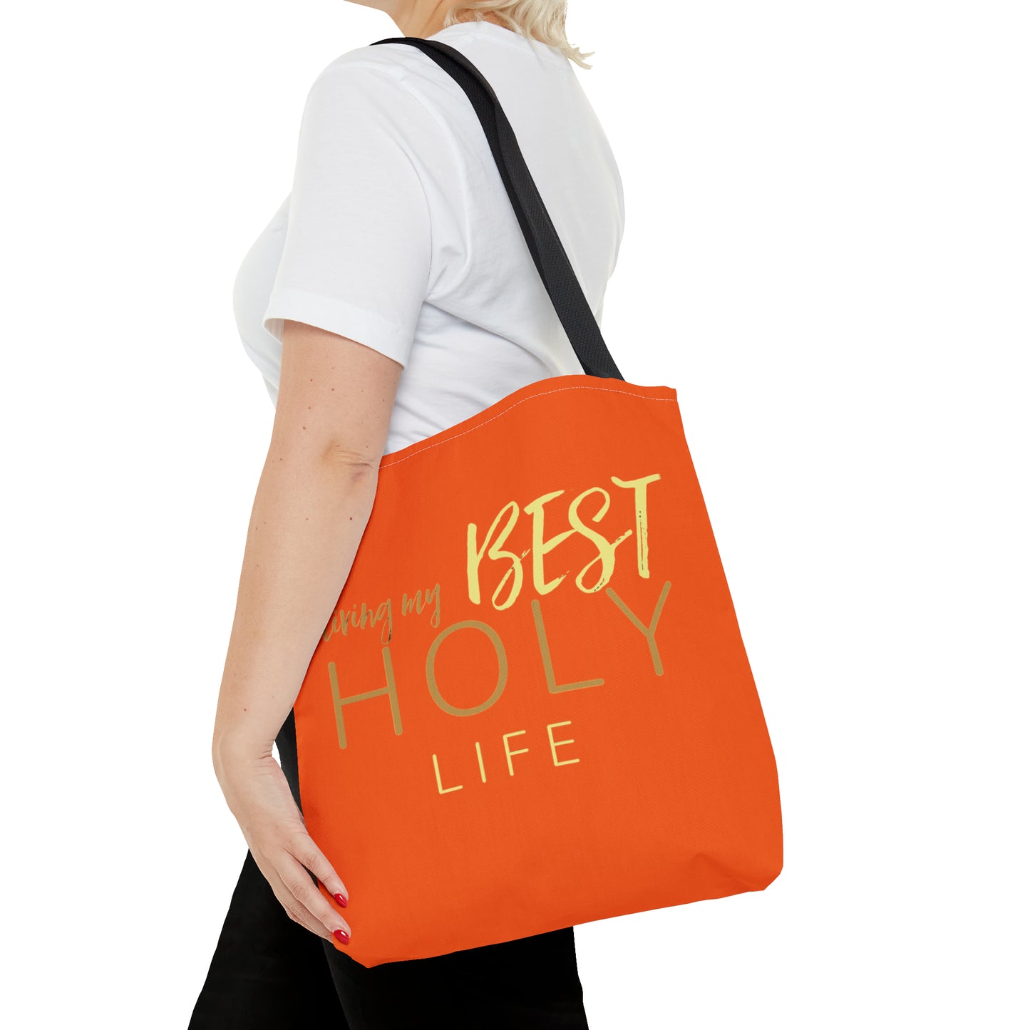 Collection A: “HOLYlife” Orange Tote Bag