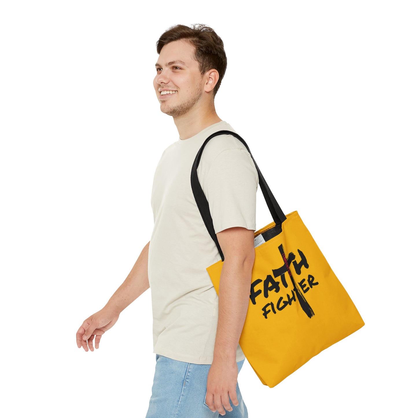 Collection A: “Faith Fighter”  Yellow Tote Bag