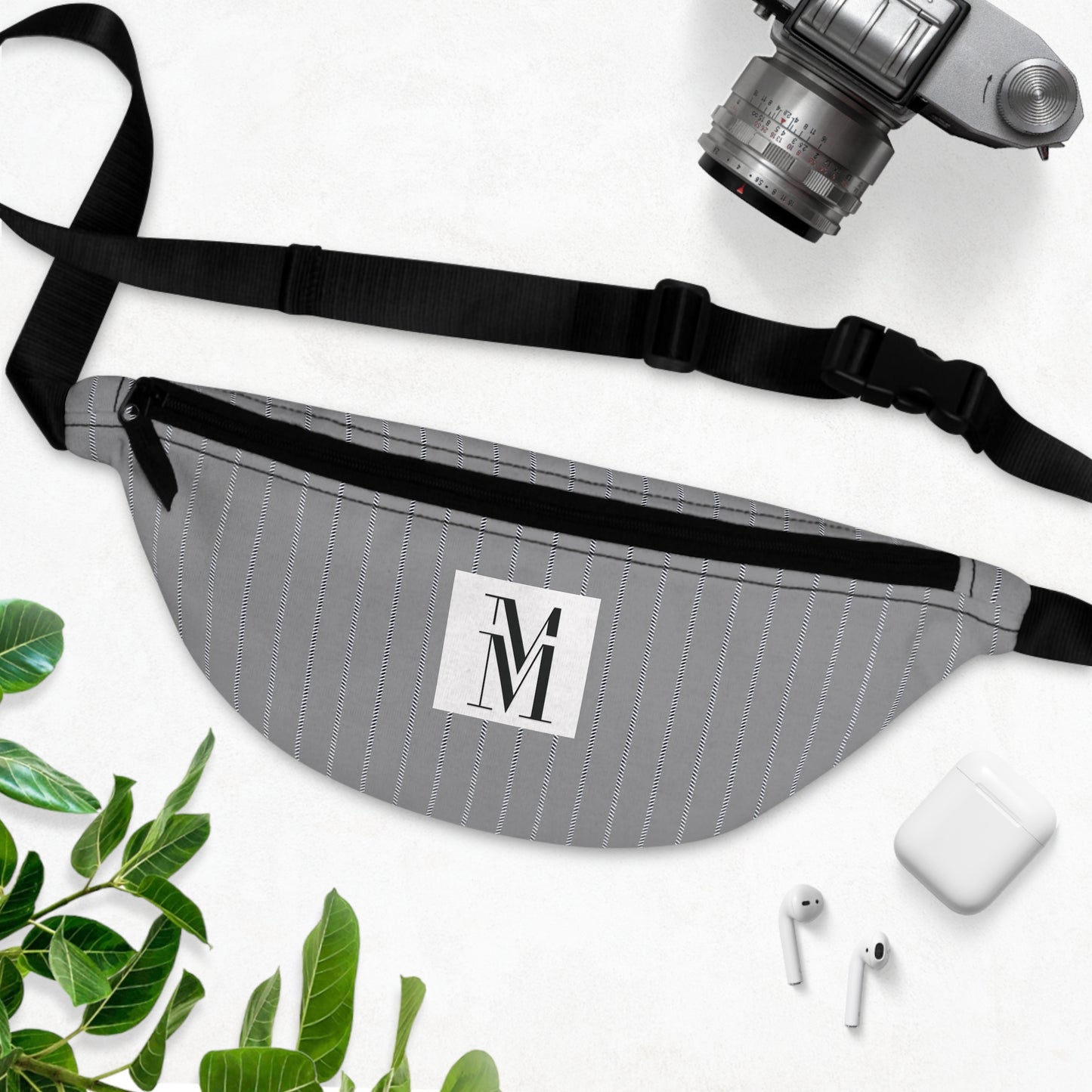 Mss Mia Grey w/ Pinstripe Fanny Pack