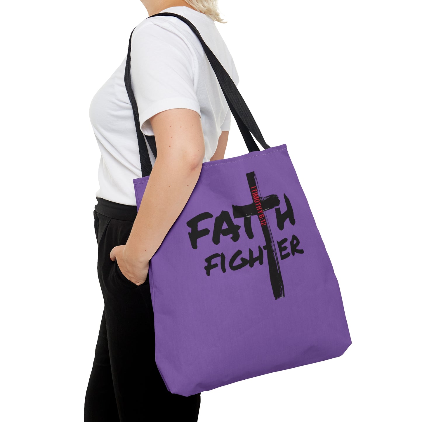 Collection A: “Faith Fighter” Purple Tote Bag