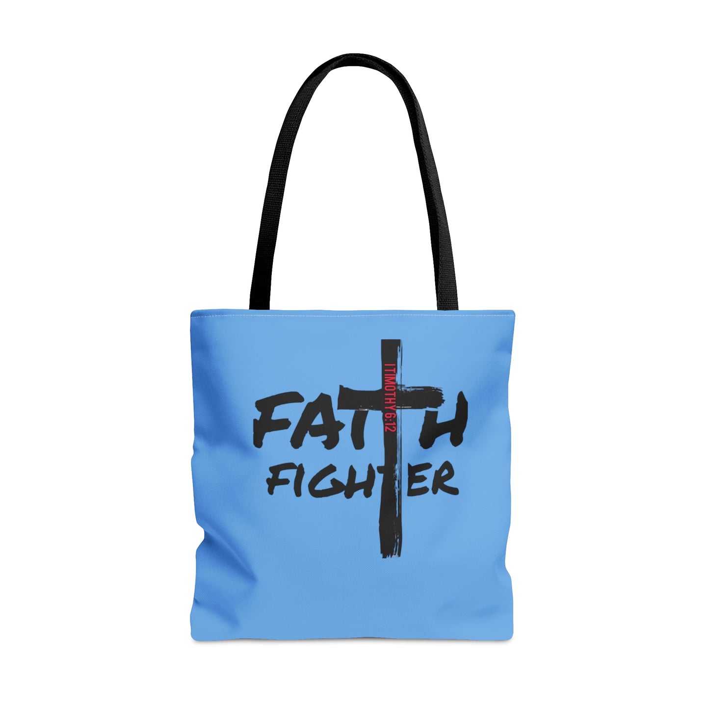 Collection A: “Faith Fighter” Light Blue Tote Bag