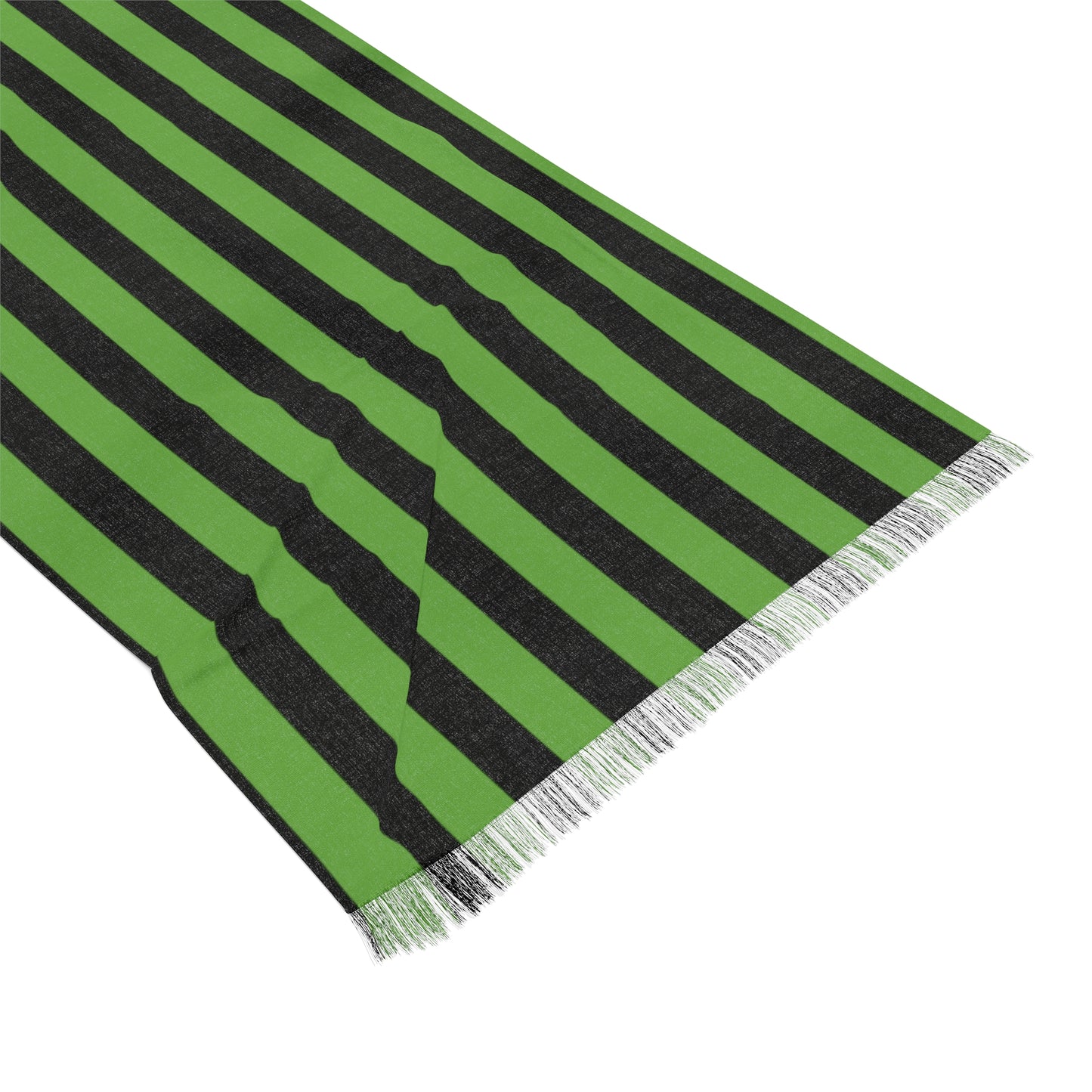 MssMia  Light Green w/ Black Stripe Light Scarf