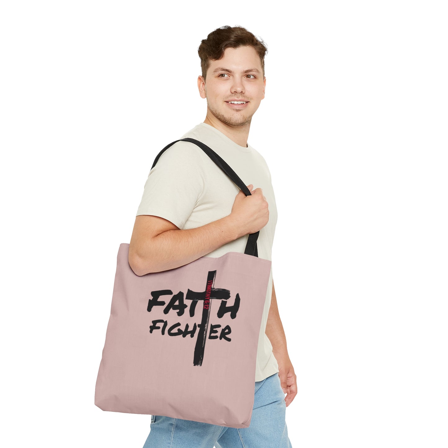 Collection A: “Faith Fighter” MM Pink Tote Bag