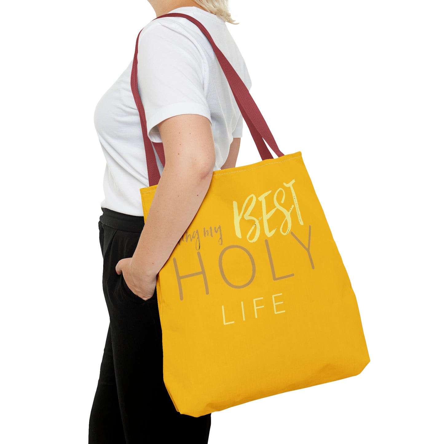 Collection A: “HOLYlife” Yellow Tote Bag