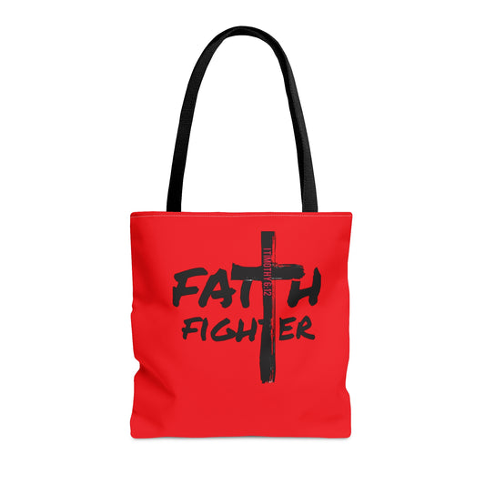 Collection A: “Faith Fighter” Red Tote Bag