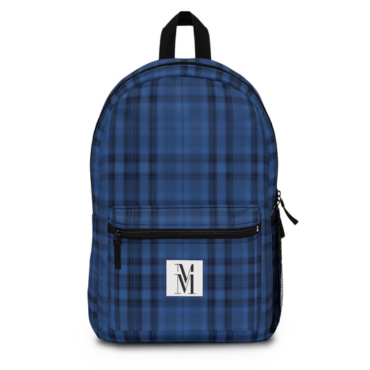 Mss Mia Dark Blue Plaid Backpack