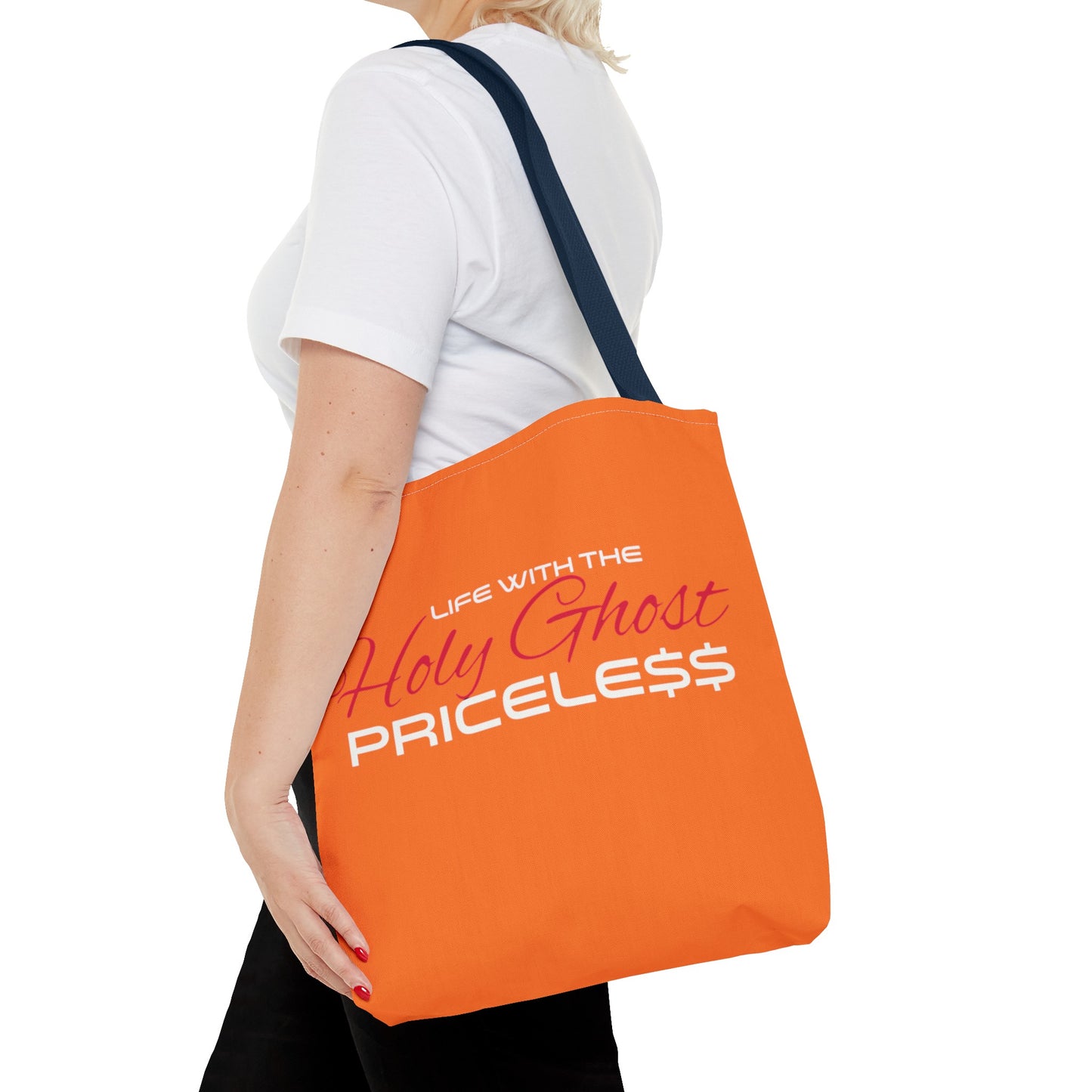 Collection A “Holy Ghost PRICELESS” Orange Tote Bag