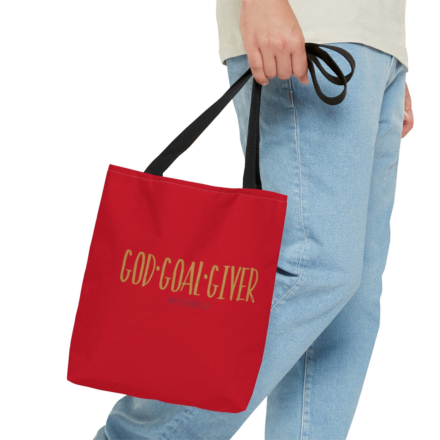 “Goal Giver” Dark Red Tote Bag