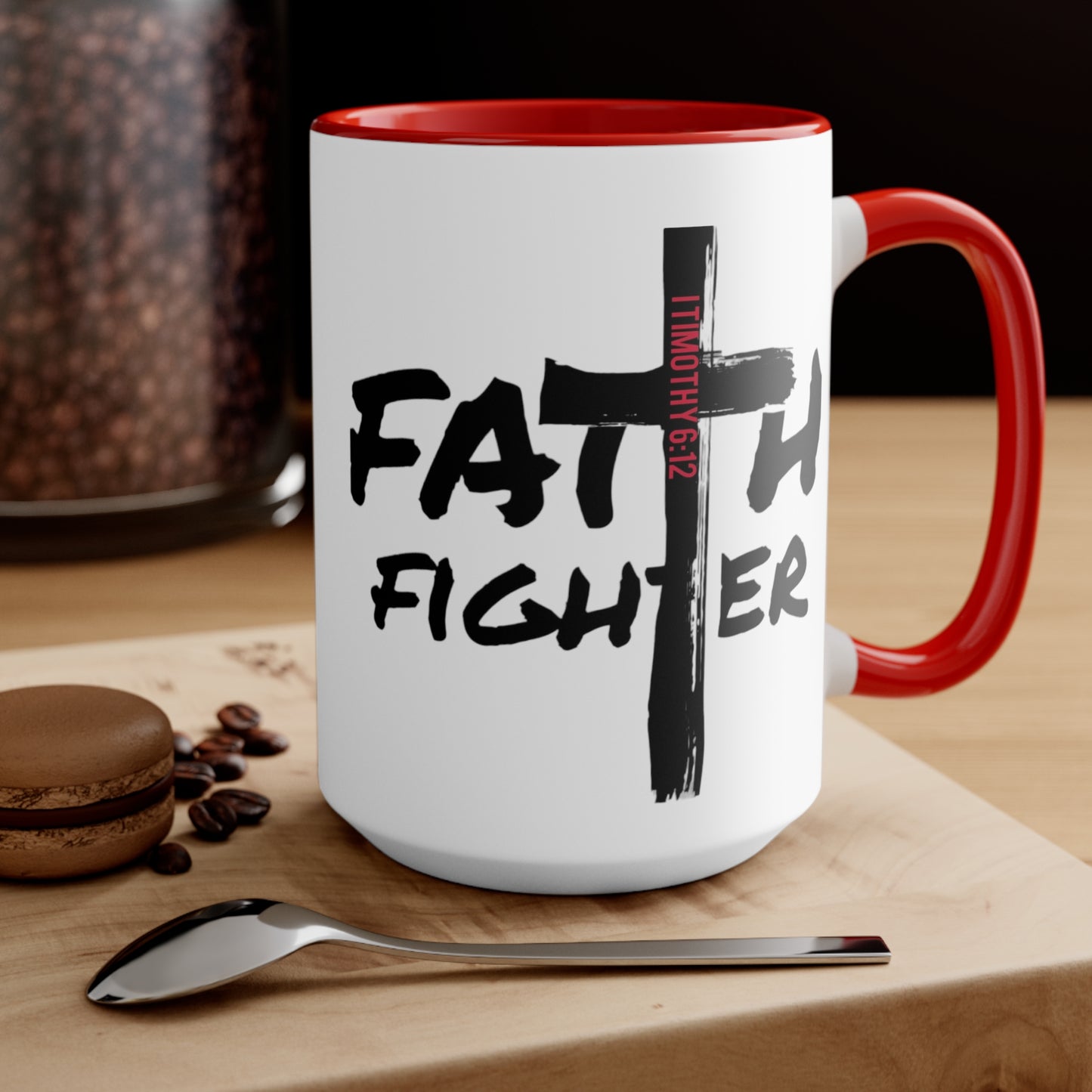 “Faith Fighter”  (various inside colors) Accent Mugs