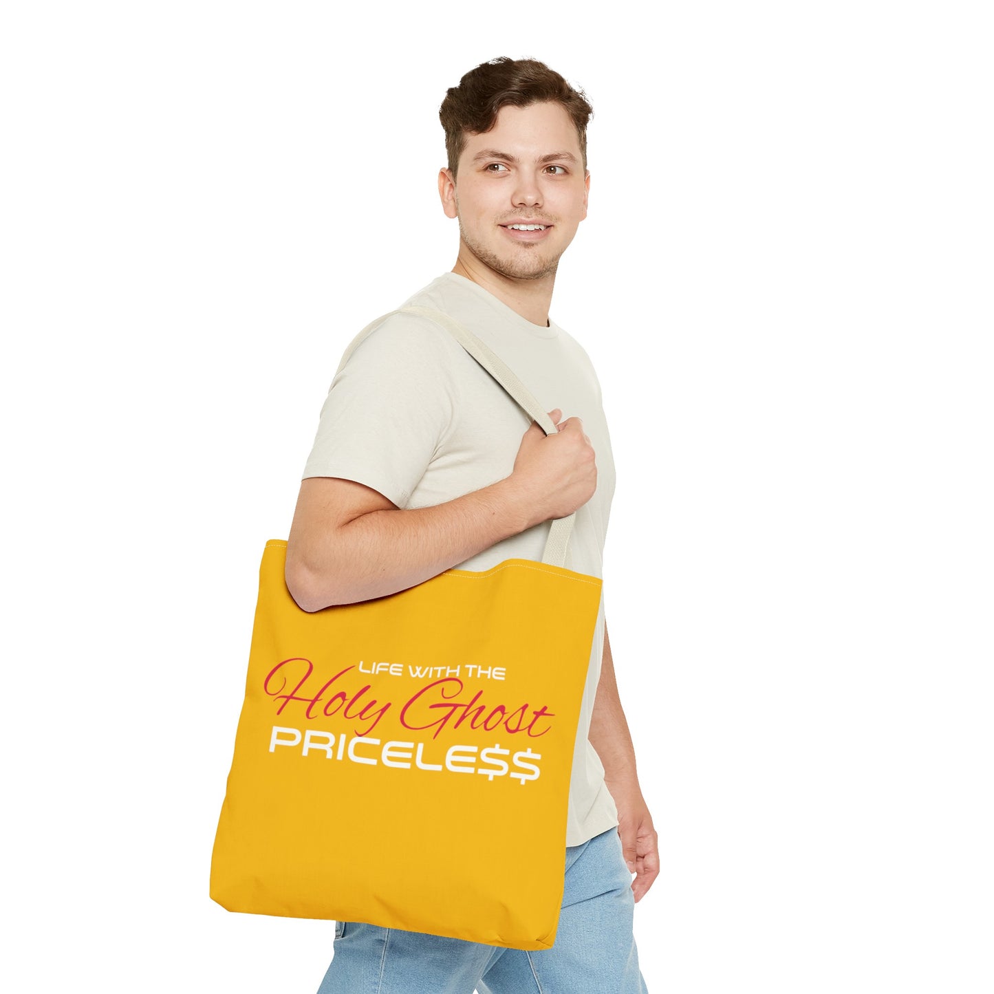 Collection A “Holy Ghost PRICELESS “ Yellow Tote Bag