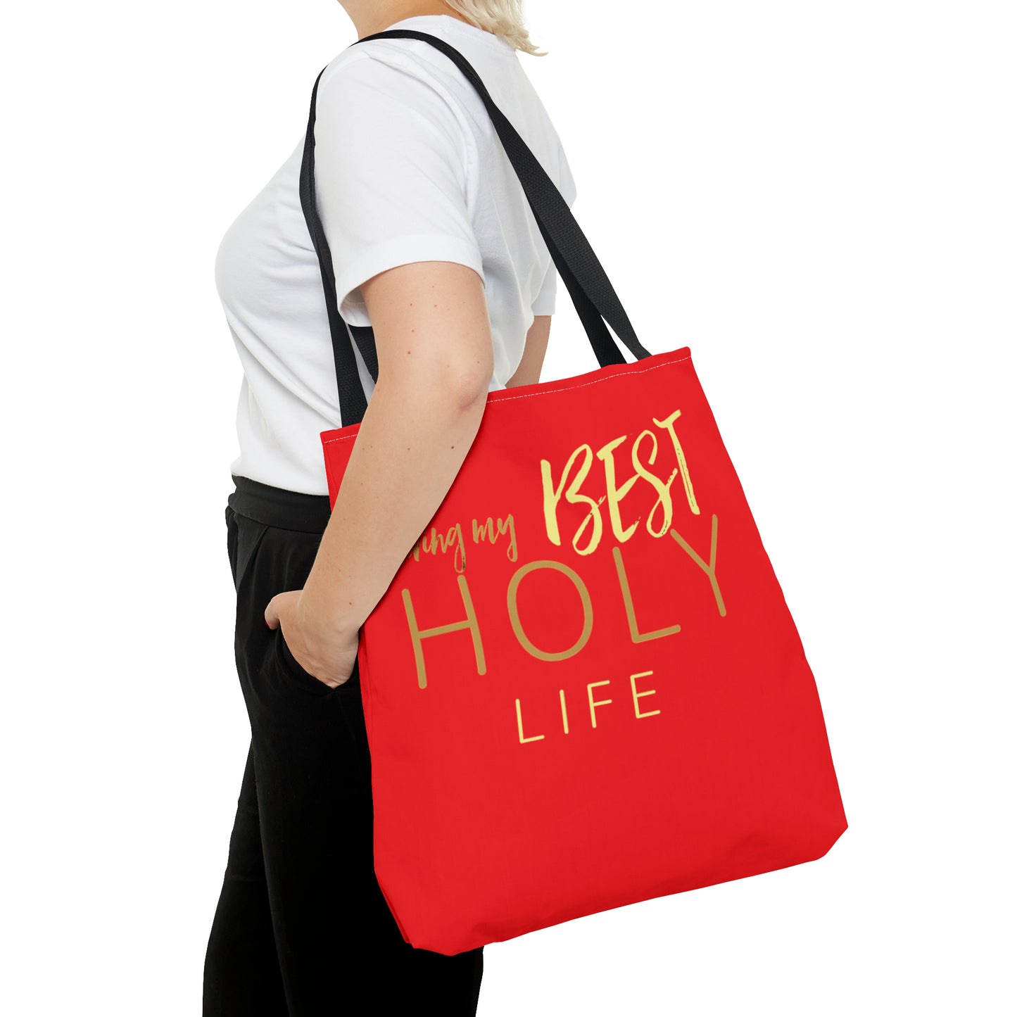 Collection A: “HOLYlife” Red Tote Bag