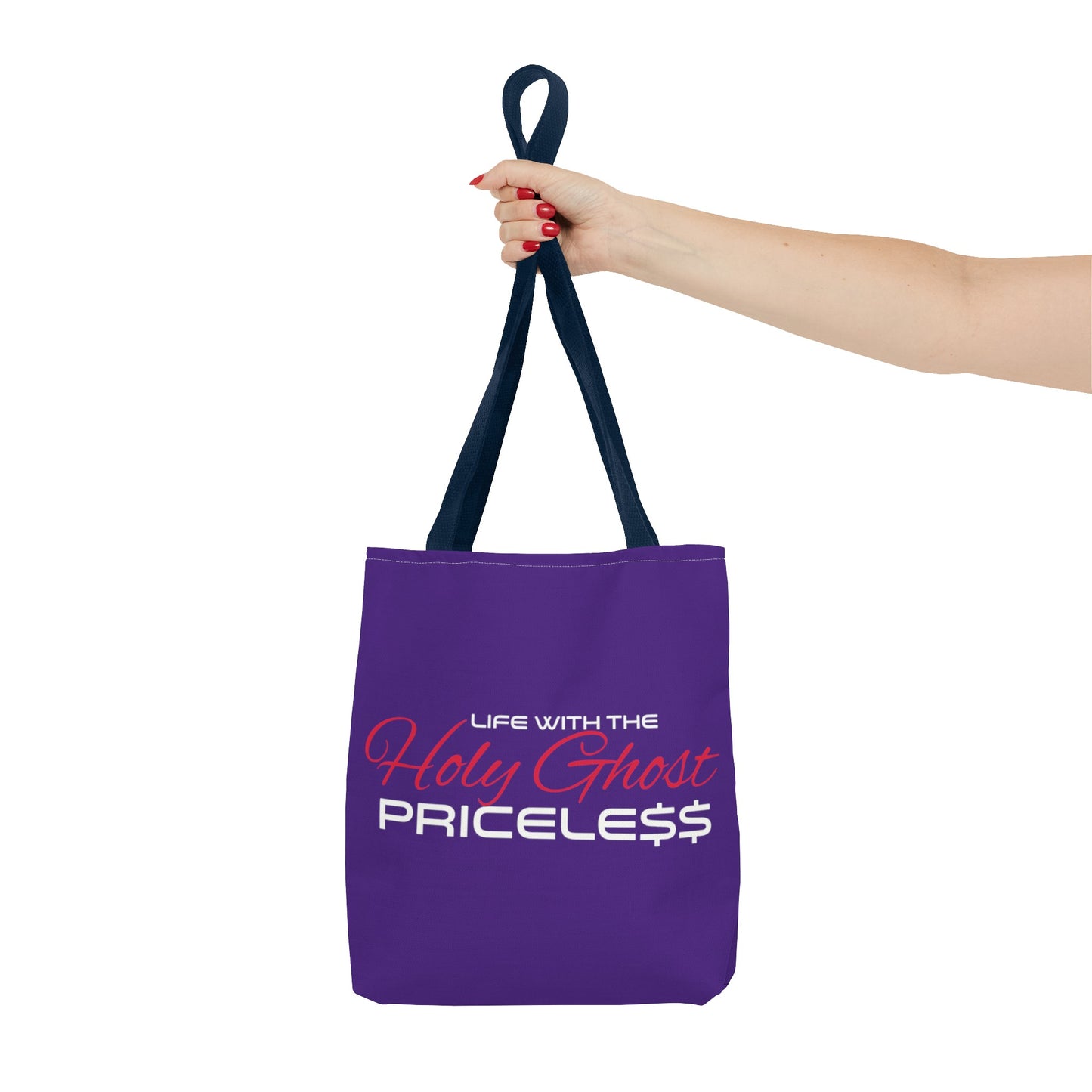 Collection A “Holy Ghost PRICELESS” Purple Tote Bag