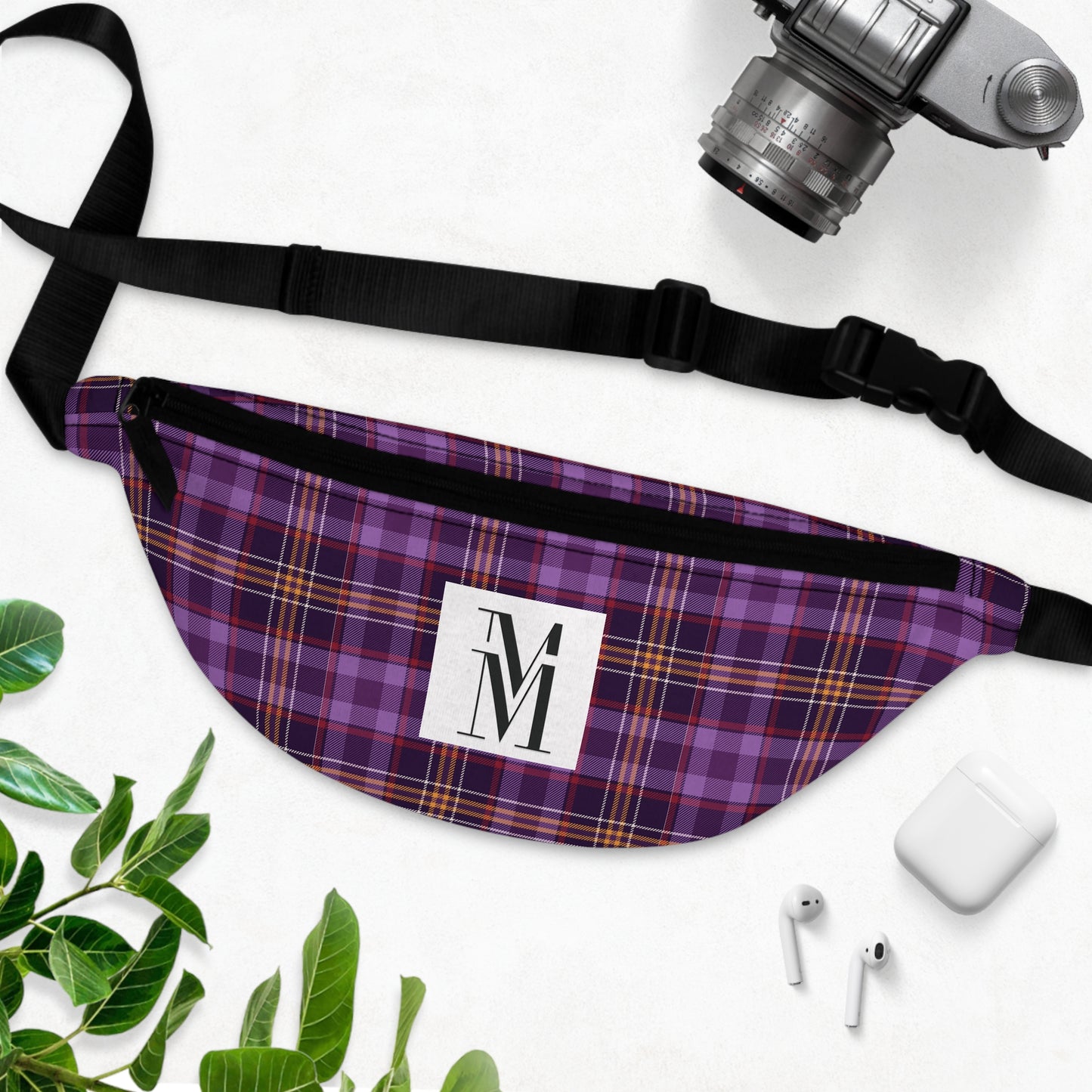 Mss Mia Purple Plaid Fanny Pack