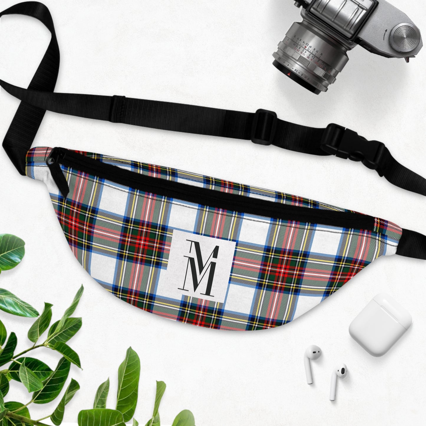 Mss Mia White w/ Red Plaid Fanny Pack