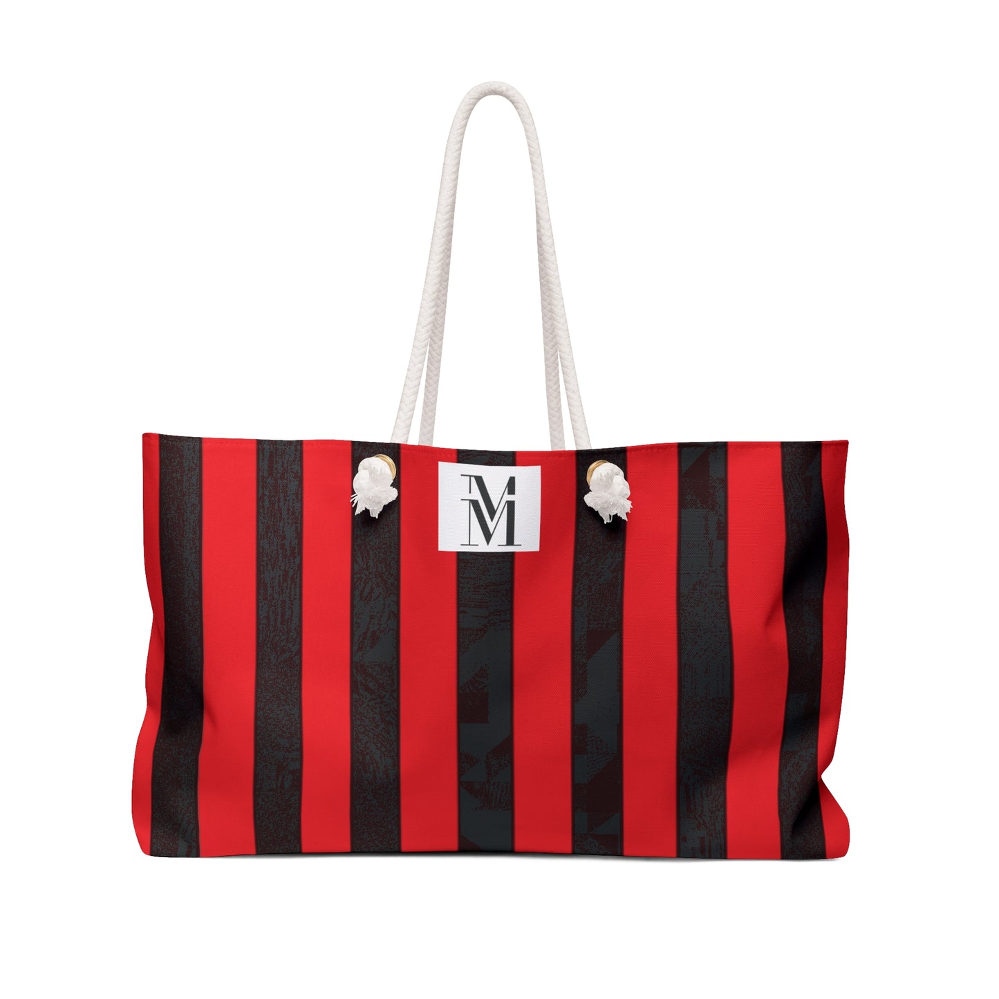 Mss Mia Red/Black Stripe Weekender Bag
