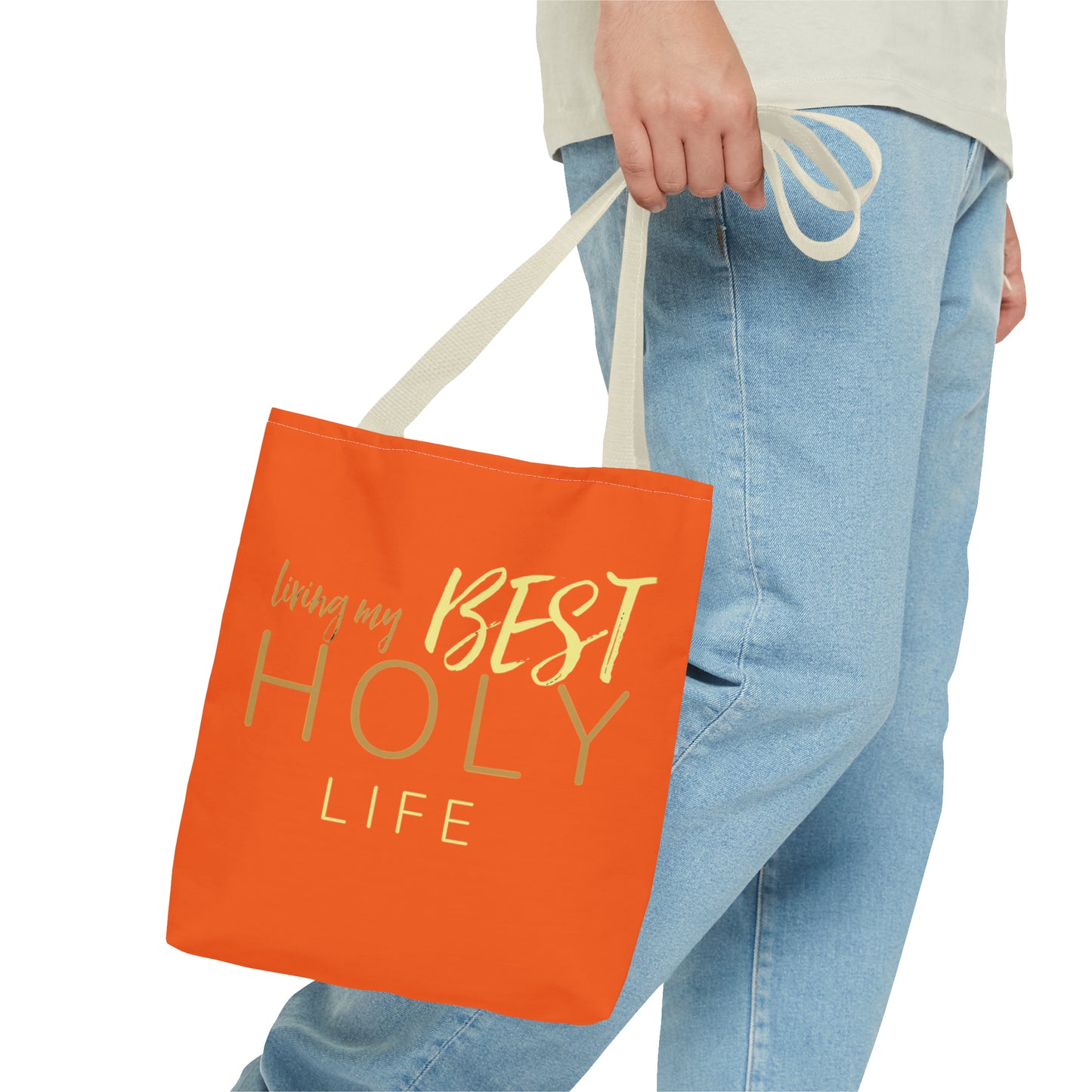 Collection A: “HOLYlife” Orange Tote Bag