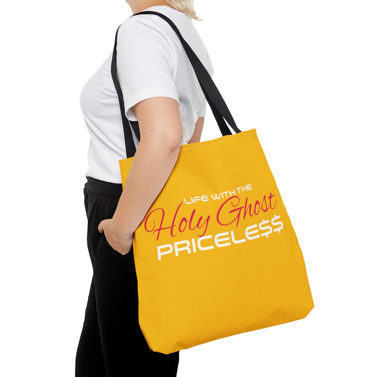 Collection A “Holy Ghost PRICELESS “ Yellow Tote Bag