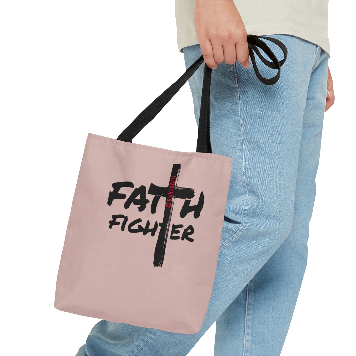 Collection A: “Faith Fighter” MM Pink Tote Bag