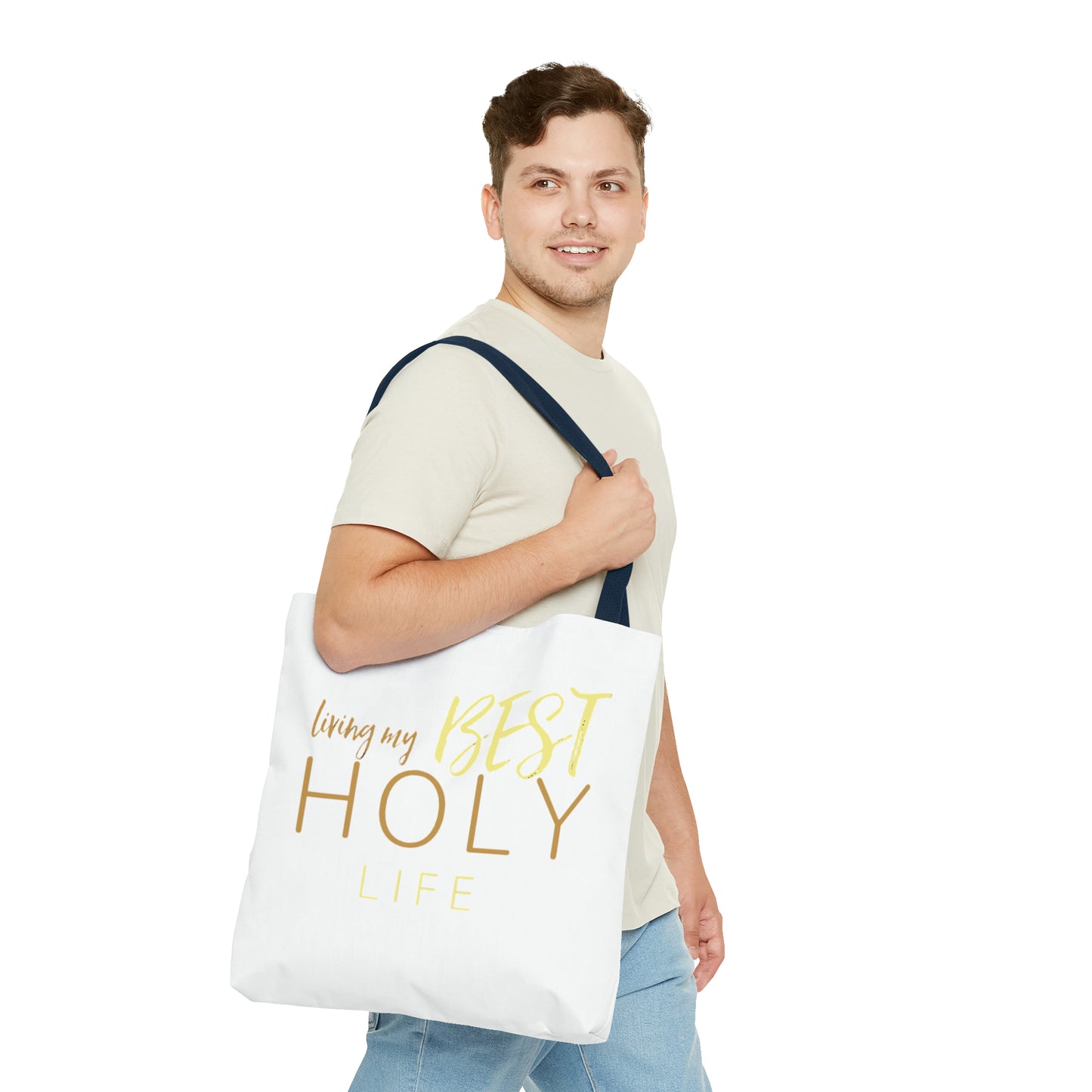 Collection A: “HOLYlife” White Tote Bag