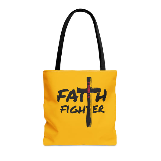 Collection A: “Faith Fighter”  Yellow Tote Bag