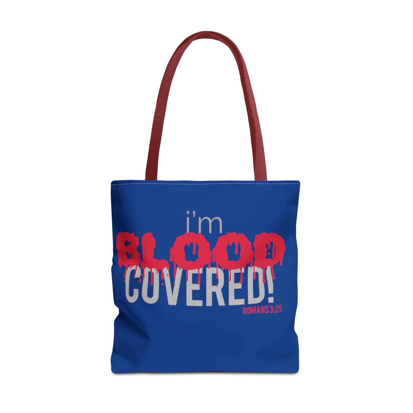 Collection B: “BLOOD Covered” Blue Tote Bag