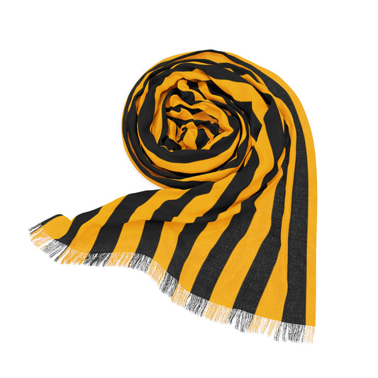 MssMia Yellow w/ Black Stripe Light Scarf