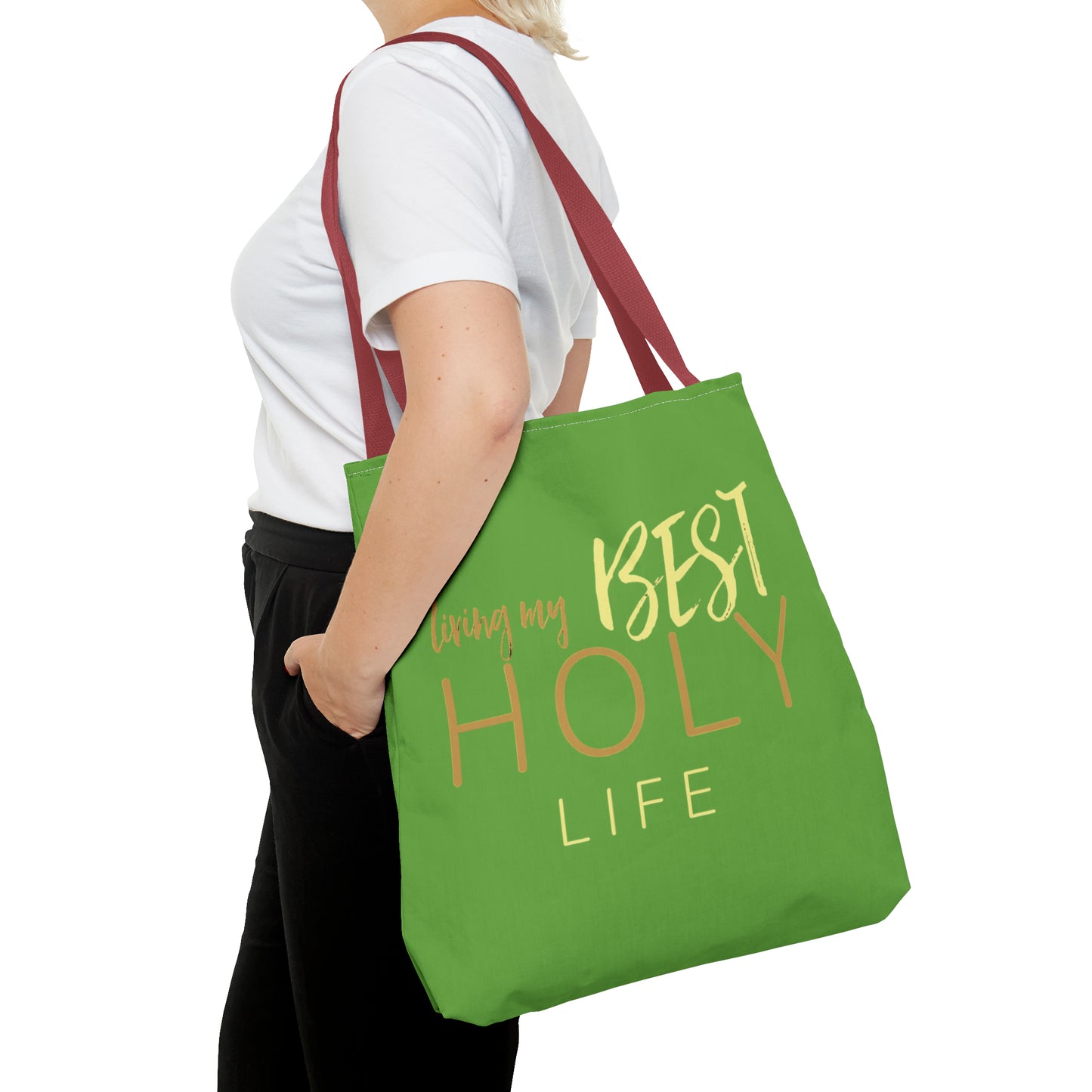 Collection A: “HOLYlife” Green Tote Bag