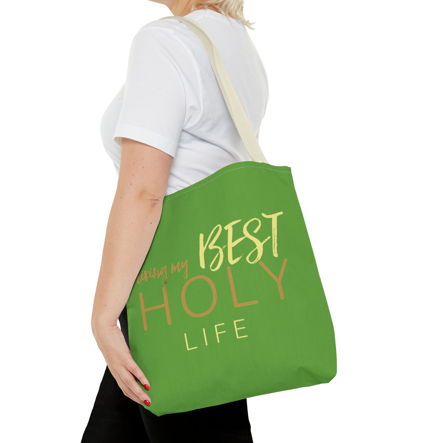 Collection A: “HOLYlife” Green Tote Bag