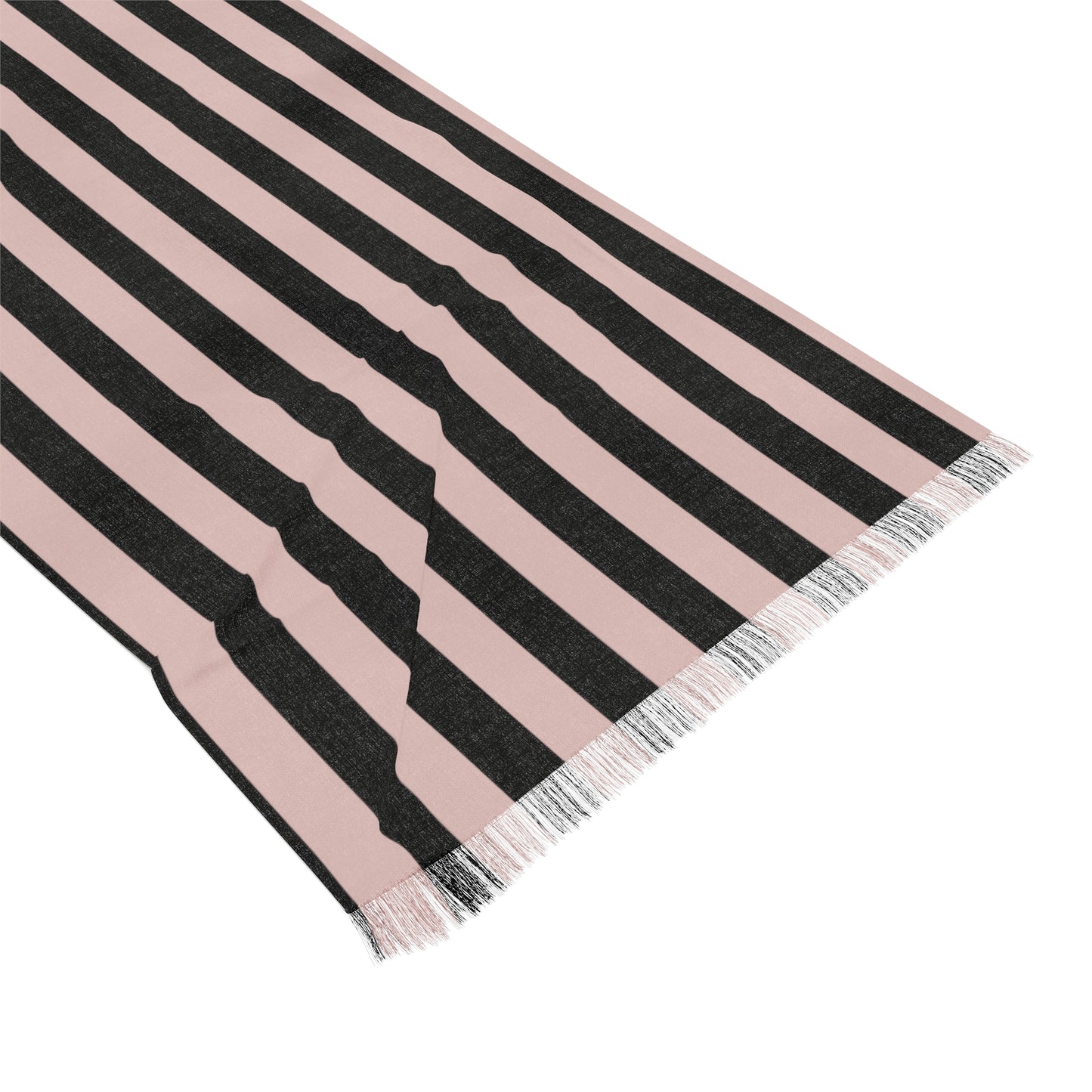 MssMia Pink w/ Black Stripe Light Scarf