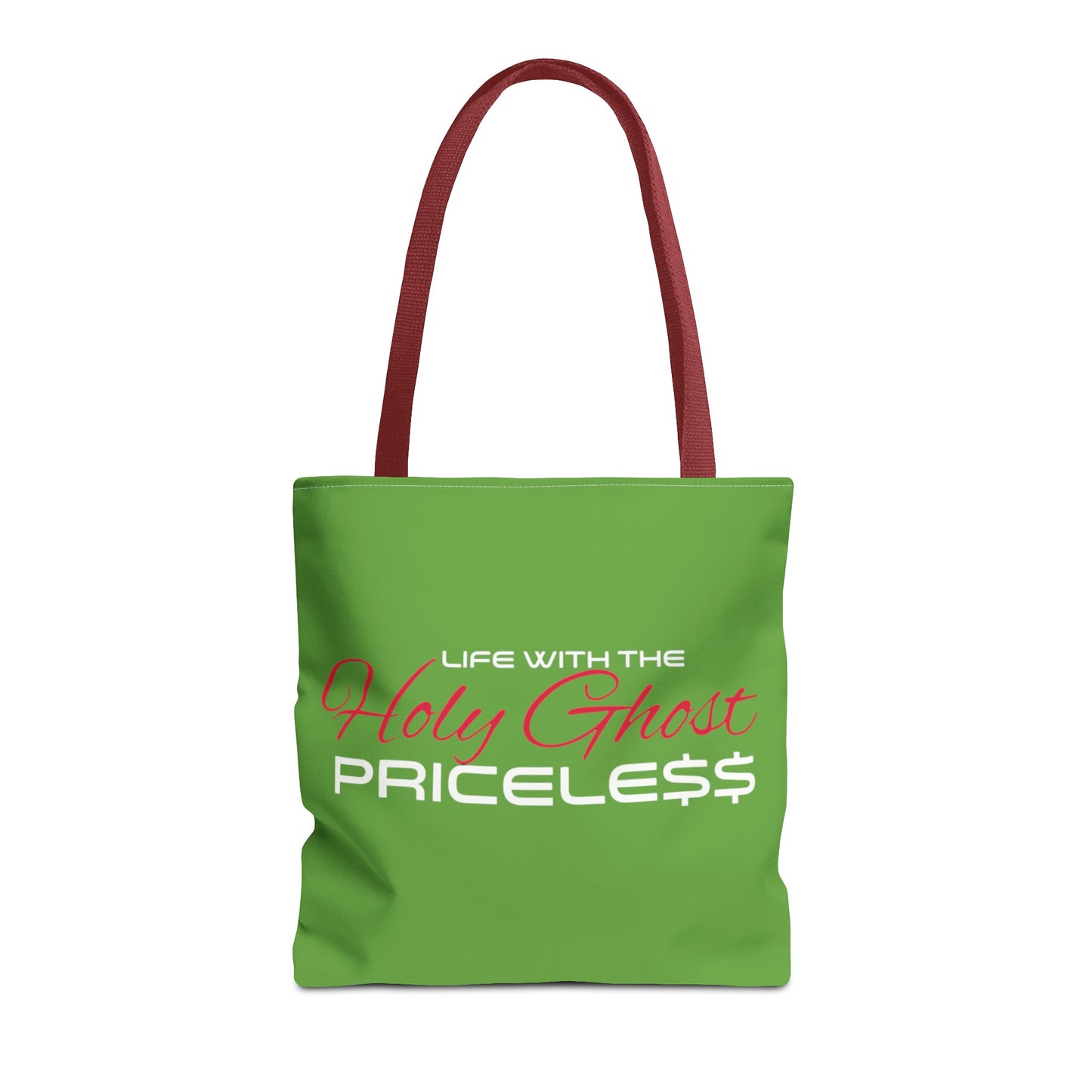 Collection A “Holy Ghost PRICELESS “ Green Tote Bag