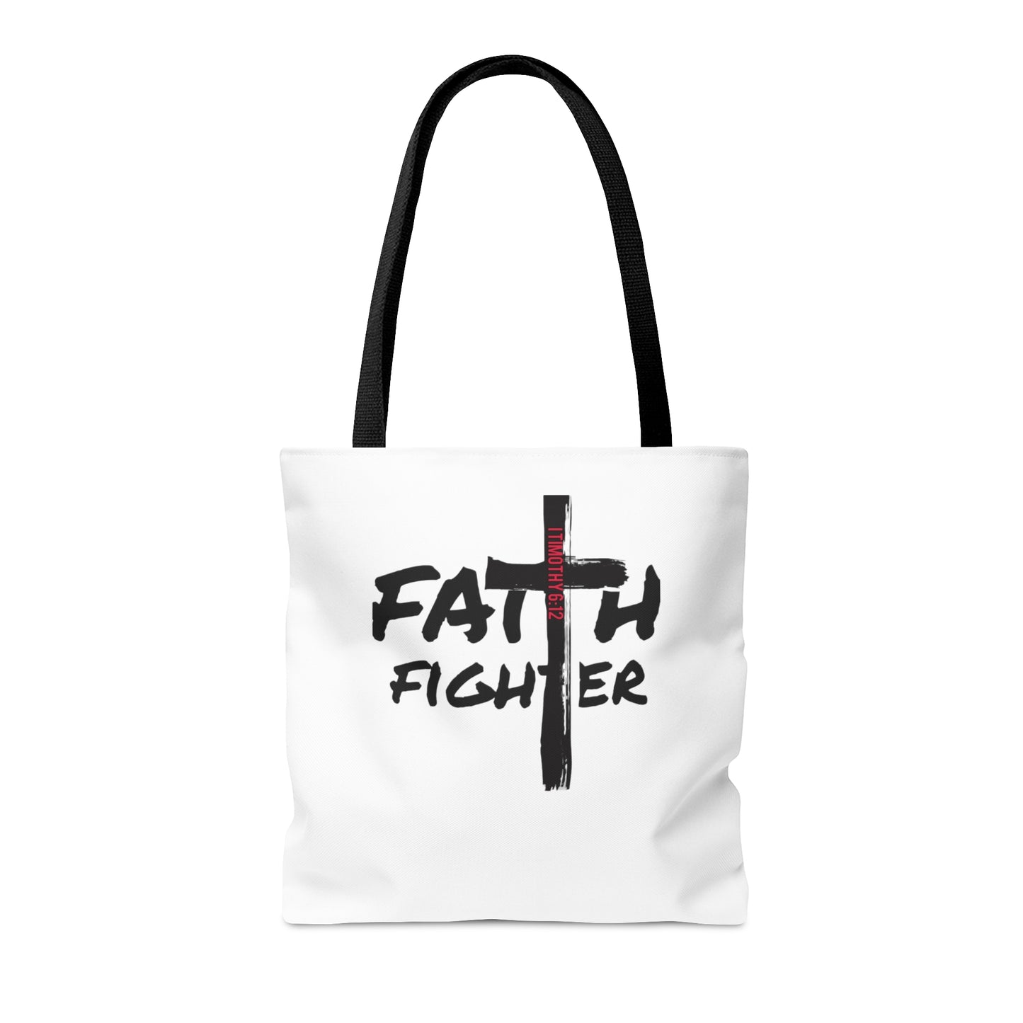 Collection A: “Faith Fighter” White Tote Bag