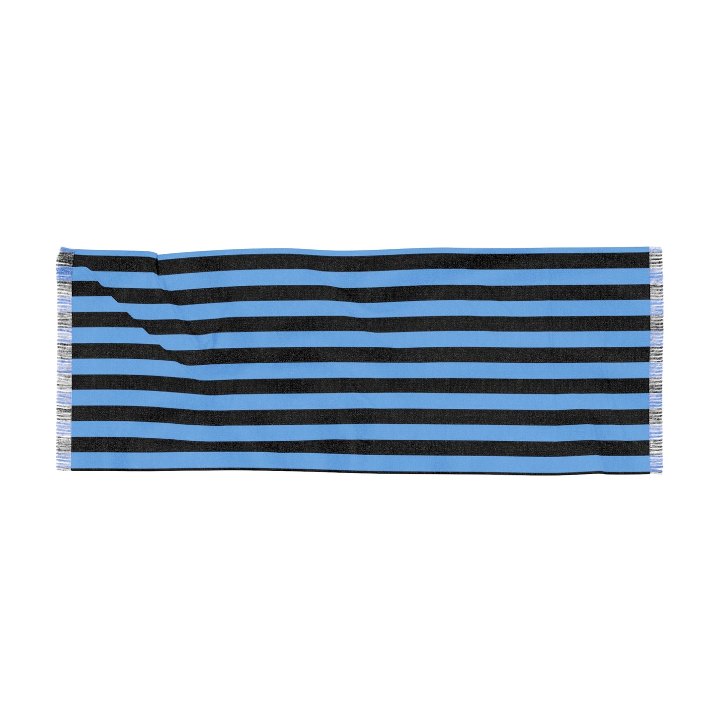 MssMia Light Blue w/ Black Stripe Light Scarf