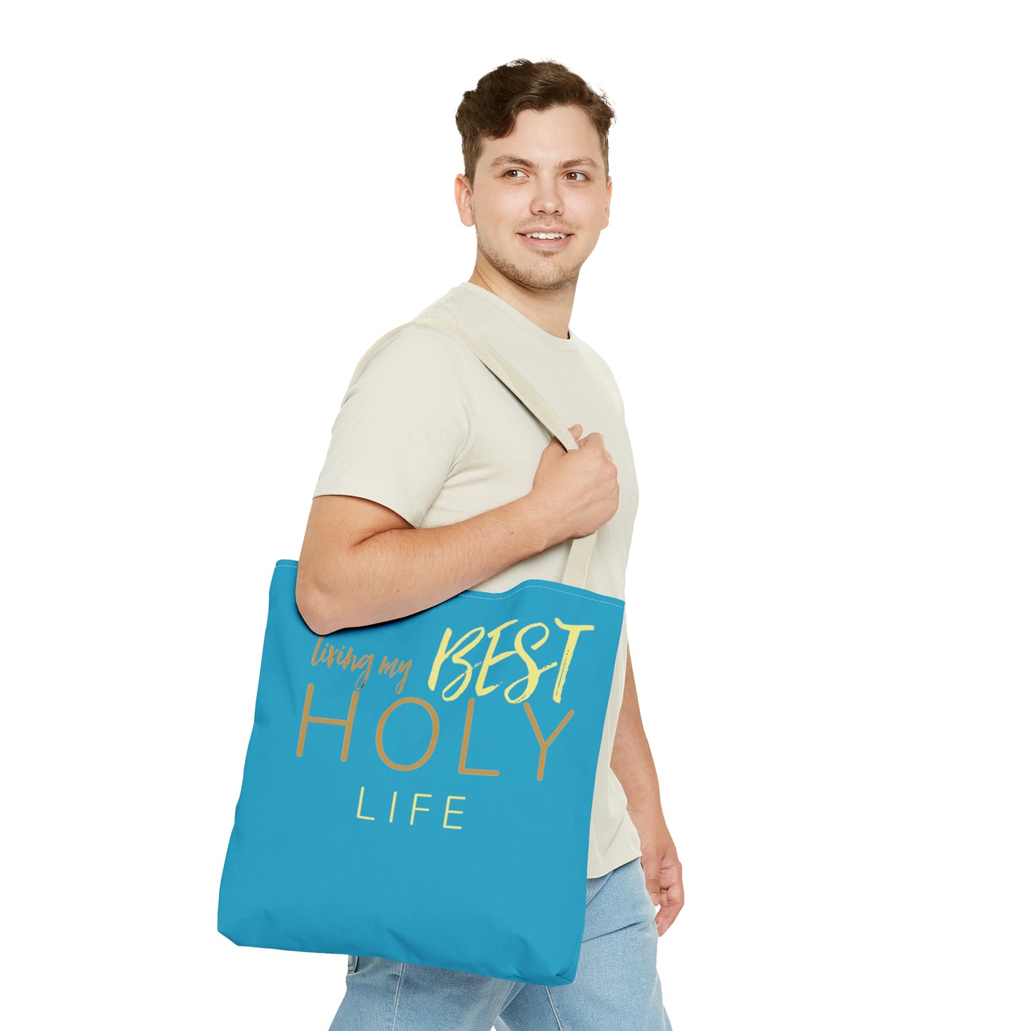 Collection A: “HOLYlife” Blue Tote Bag