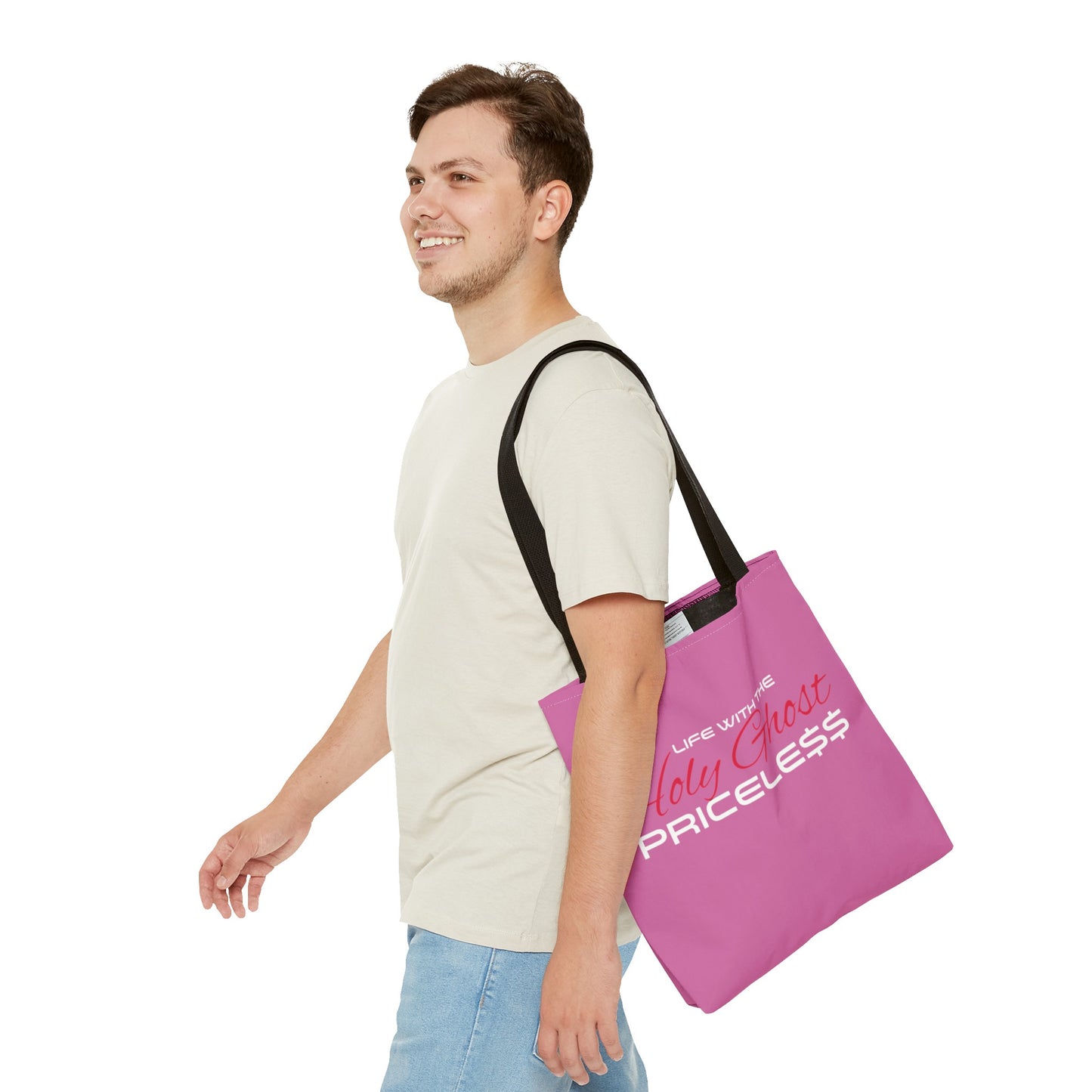 Collection A “Holy Ghost PRICELESS” Pink Tote Bag