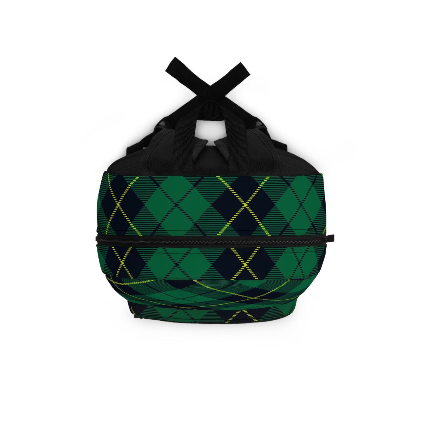 Mss Mia Dark Green Plaid Backpack